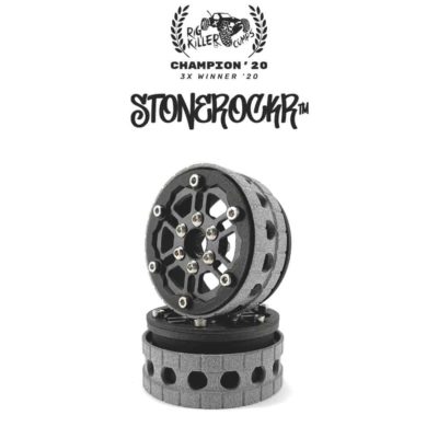 PROCRAWLER® Flatgekko™ Stonerockr™ Douwe's Humz 1.9" LCG Offset Wheel Set /w Black Front Ring (2pcs)