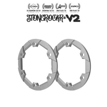 Silver Stonerockr™ V2 F6 Pro By Pierre Silva 1.9" LCG Offset Wheel Front Ring (2pcs) by PROCRAWLER®
