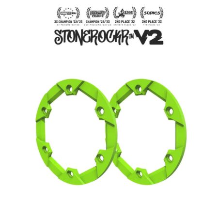 Flatgekko™ Green Stonerockr™ V2 F6 Pro By Pierre Silva 1.9" LCG Offset Wheel Front Ring (2pcs) by PROCRAWLER®