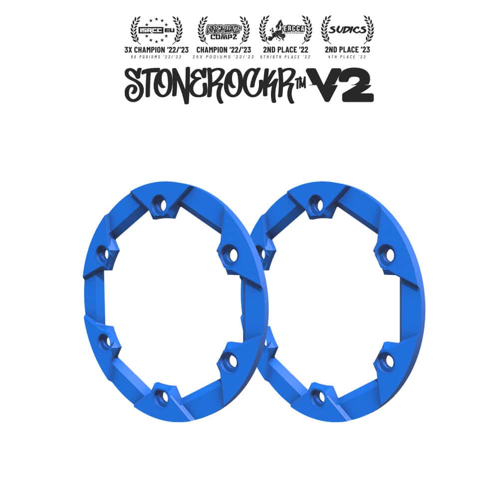 Grind™ Blue Stonerockr™ V2 F6 Pro By Pierre Silva 1.9" LCG Offset Wheel Front Ring (2pcs) by PROCRAWLER®