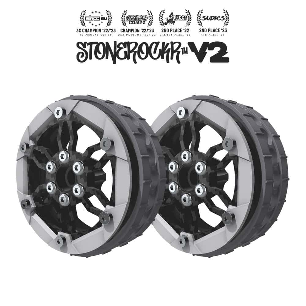 PROCRAWLER® Stonerockr™ V2 F6 Pro by Pierre Silva 2.2″ LCG Offset Wheel Set /w Silver Front Ring (2pcs)