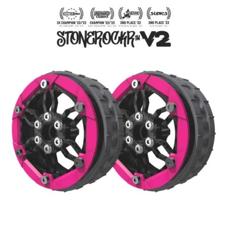 PROCRAWLER® Stonerockr™ V2 F6 Pro by Pierre Silva 2.2" LCG Offset Wheel Set /w Fluo Pink Front Ring (2pcs)