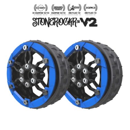 PROCRAWLER® Stonerockr™ V2 F6 Pro by Pierre Silva 2.2" LCG Offset Wheel Set /w Grind™ Blue Front Ring (2pcs)