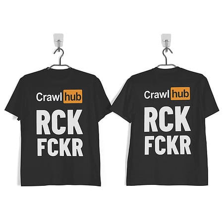 CrawlHub RCKFCKR Black Short-Sleeve T-Shirt