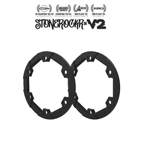 Black Stonerockr™ V2 F6 Prank™ By Pierre Silva 1.9" LCG Offset Wheel Front Ring (2pcs) by PROCRAWLER®