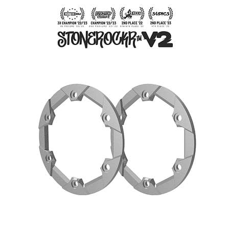 Silver Stonerockr™ V2 F6 Prank™ By Pierre Silva 1.9" LCG Offset Wheel Front Ring (2pcs) by PROCRAWLER®