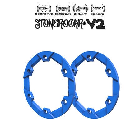 Grind™ Blue Stonerockr™ V2 F6 Prank™ By Pierre Silva 1.9" LCG Offset Wheel Front Ring (2pcs) by PROCRAWLER®