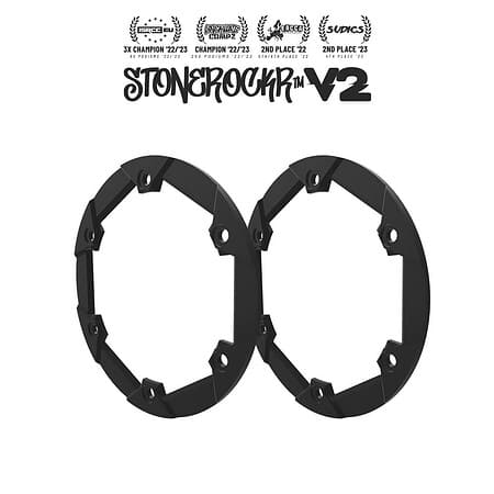 Black Stonerockr™ V2 F6 Prank™ By Pierre Silva 2.2" LCG Offset Wheel Front Ring (2pcs) by PROCRAWLER®
