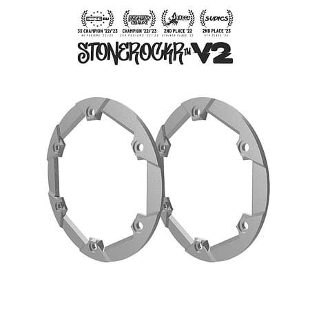 Silver Stonerockr™ V2 F6 Prank™ By Pierre Silva 2.2" LCG Offset Wheel Front Ring (2pcs) by PROCRAWLER®