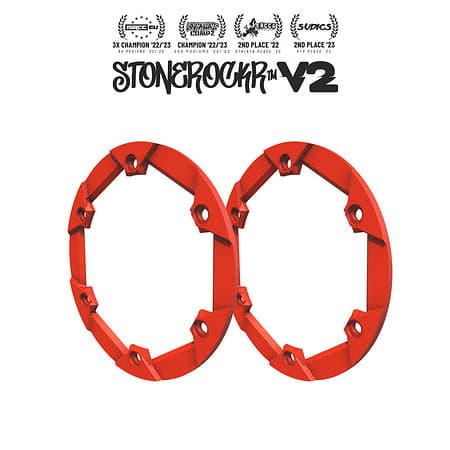 Yuuki™ Red Stonerockr™ V2 F6 Prank™ By Pierre Silva 2.2" LCG Offset Wheel Front Ring (2pcs) by PROCRAWLER®