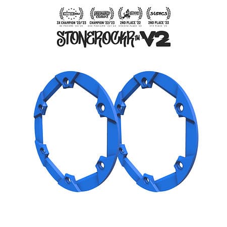 Grind™ Blue Stonerockr™ V2 F6 Prank™ By Pierre Silva 2.2" LCG Offset Wheel Front Ring (2pcs) by PROCRAWLER®
