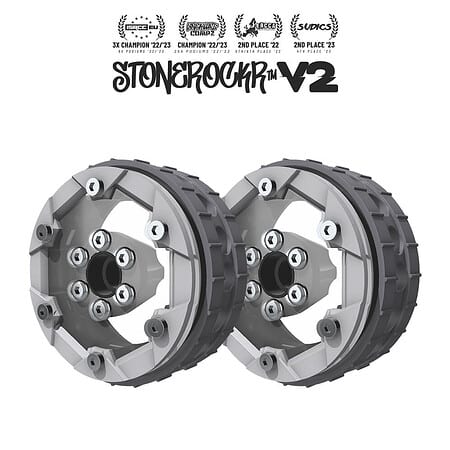 PROCRAWLER® Stonerockr™ V2 F6 Prank™ by Pierre Silva 1.9" LCG Offset Wheel Set /w Silver Front Ring (2pcs)