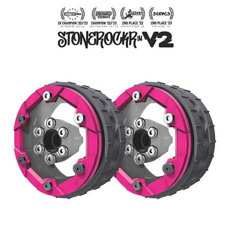 PROCRAWLER® Stonerockr™ V2 F6 Prank™ by Pierre Silva 1.9" LCG Offset Wheel Set /w Fluo Pink Front Ring (2pcs)