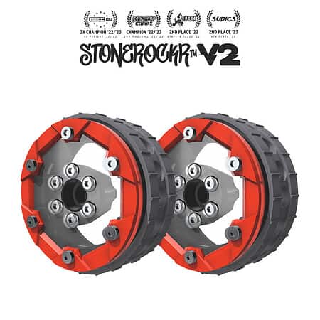 PROCRAWLER® Stonerockr™ V2 F6 Prank™ by Pierre Silva 1.9" LCG Offset Wheel Set /w Yuuki™ Red Front Ring (2pcs)
