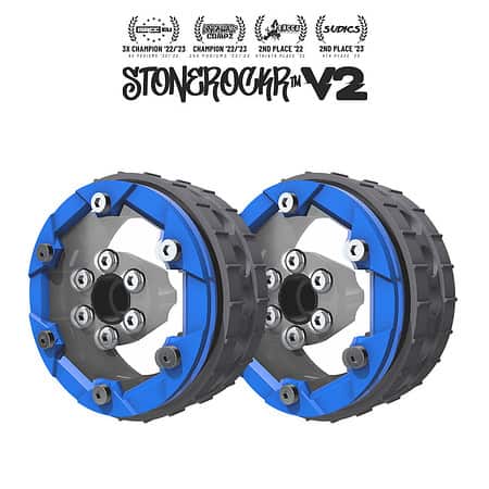 PROCRAWLER® Stonerockr™ V2 F6 Prank™ by Pierre Silva 1.9" LCG Offset Wheel Set /w Grind™ Blue Front Ring (2pcs)