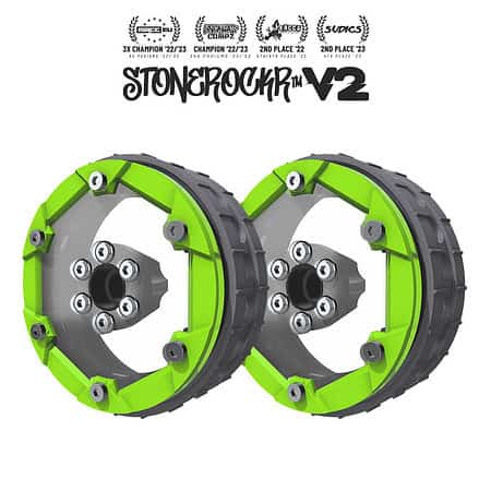 PROCRAWLER® Stonerockr™ V2 F6 Prank™ by Pierre Silva 2.2" LCG Offset Wheel Set /w Flatgekko™ Green Front Ring (2pcs)