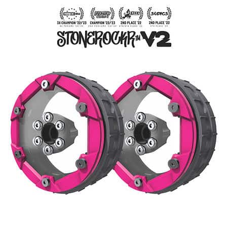 PROCRAWLER® Stonerockr™ V2 F6 Prank™ by Pierre Silva 2.2" LCG Offset Wheel Set /w Fluo Pink Front Ring (2pcs)