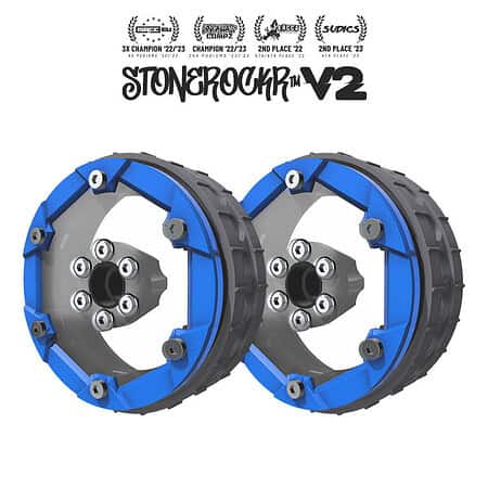 PROCRAWLER® Stonerockr™ V2 F6 Prank™ by Pierre Silva 2.2" LCG Offset Wheel Set /w Grind™ Blue Front Ring (2pcs)